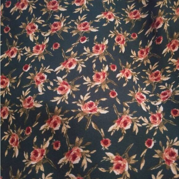 Francesca's Mi Ami Green & Pink Floral Print Long Sleeve Mini Dress Sz XXS - Picture 4 of 7